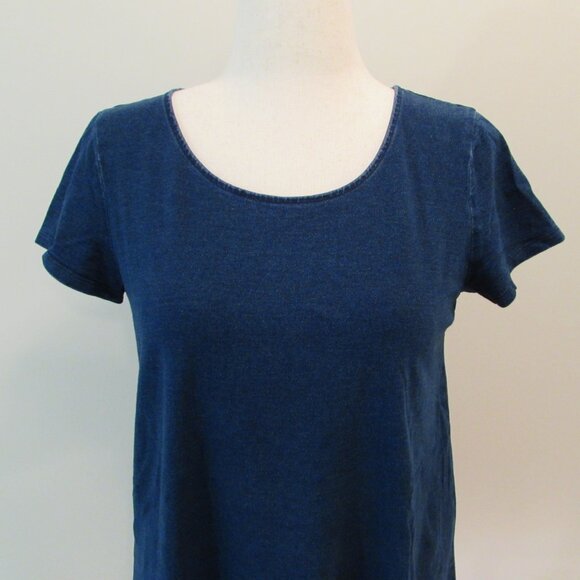 J Jill PureJill Indigo Cotton Elliptical Tee - Capecod Wash - Small - Picture 5 of 13